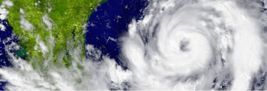 aerial view of hurricane