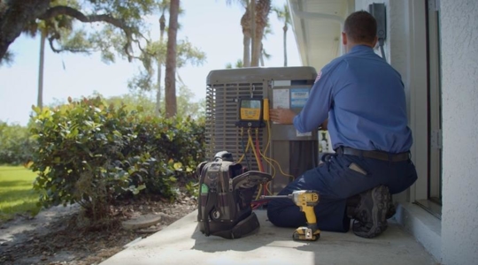hvac technician working