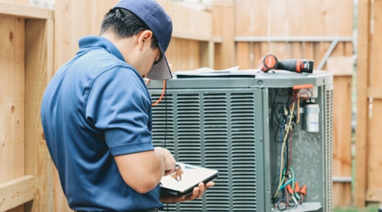 hvac technician working