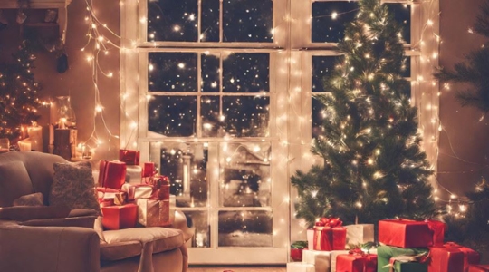 christmas setting with presents