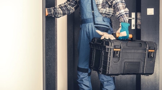 technician entering home
