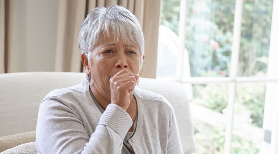 woman coughing
